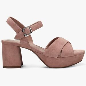 💕🌸 Aerosoles Suede Cosmos Pink Heeled Sandals – Size 8, NEW